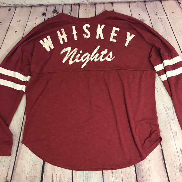Maurices Tops - NWOT Maurices Burgundy Whiskey Nights Jersey Tee S